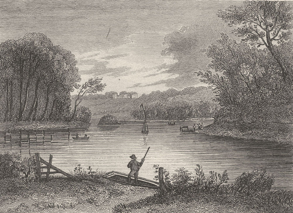LONDON. Surrey. Richmond Hill (from Twickenham). DUGDALE 1835 old print